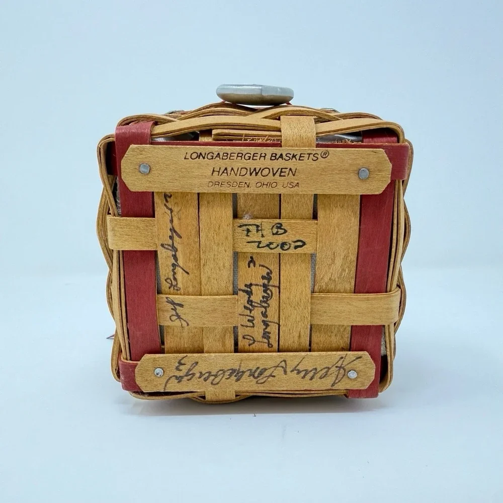 Longaberger Sweetest Gift Small Basket 4x4 Heart Tie Lid Liner Protector